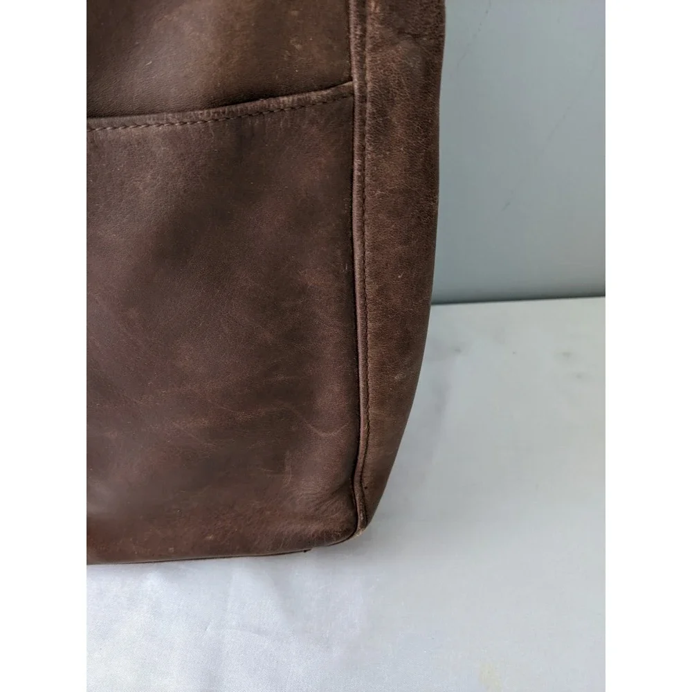 Coach Vintage Brown Leather Messenger Briefcase Bag 5217 NO STRAP FLAWS